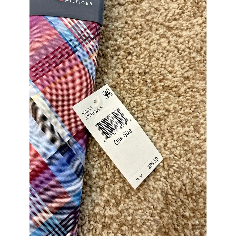 NWT Tommy Hilfiger Men’s Silk Plaid Tie MSRP $69.50